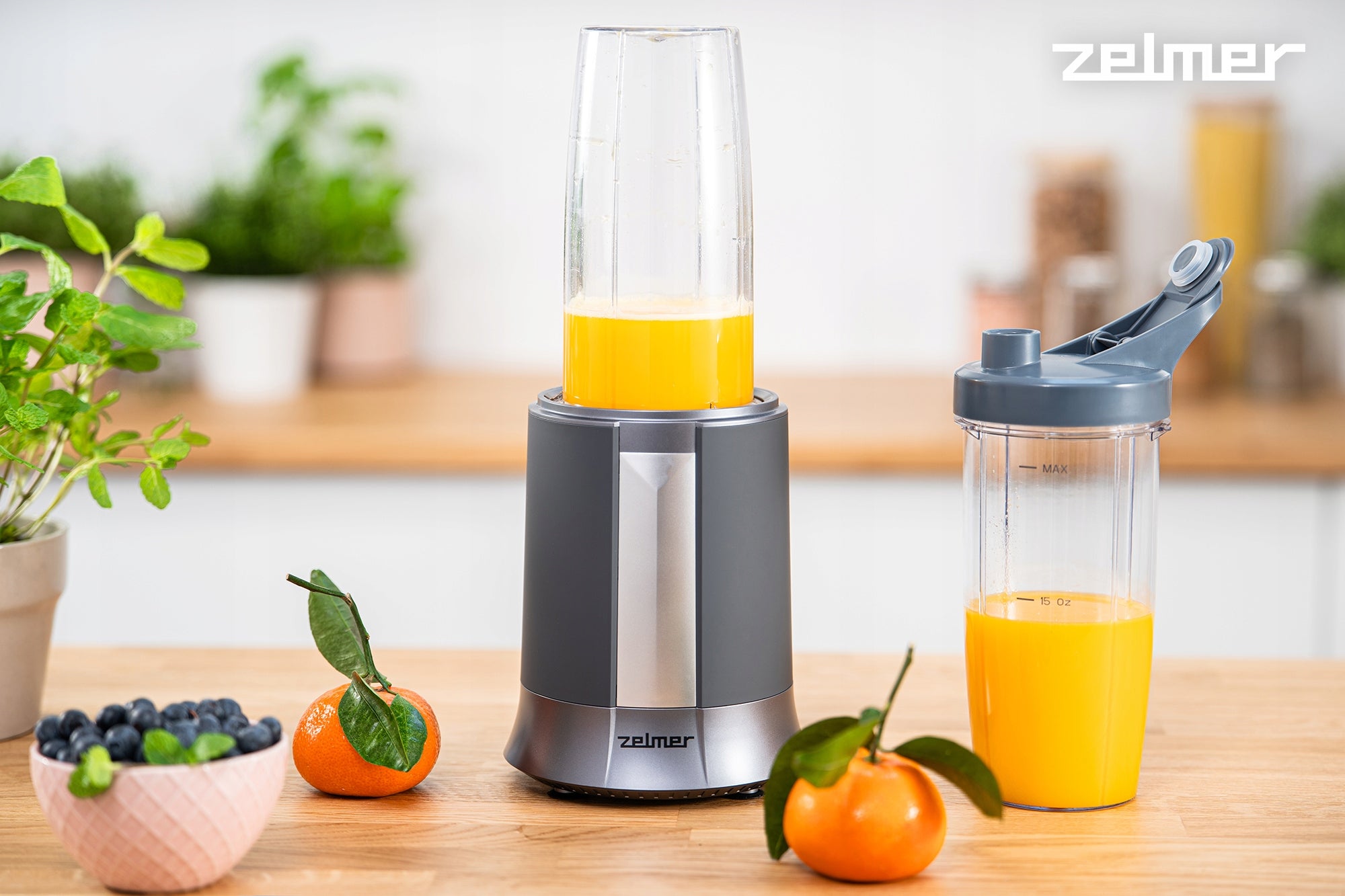 PERSONAL CUP BLENDER ZELMER FOR COCKTAILS CRUSHES ICE 2 BOTTLES 1200W Packaging status original