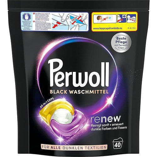 PERWOLL RENEW BLACK CAPSULES FOR WASHING BLACK FABRICS 40 PIECES GERMAN