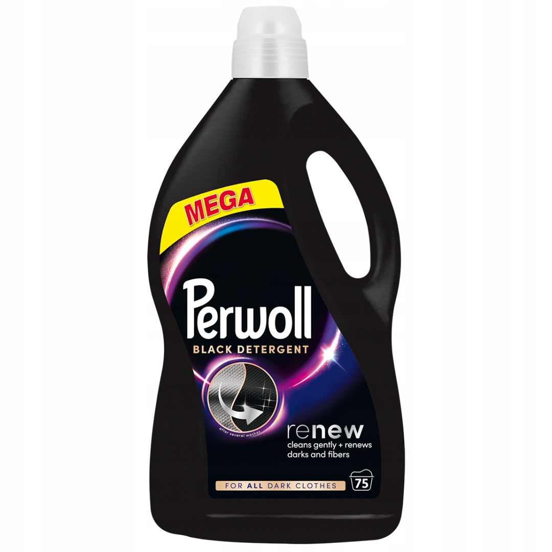 PERWOLL RENEW BLACK WASHING LIQUID BLACK DELICATE 75 WASHES 3,75 L NEW