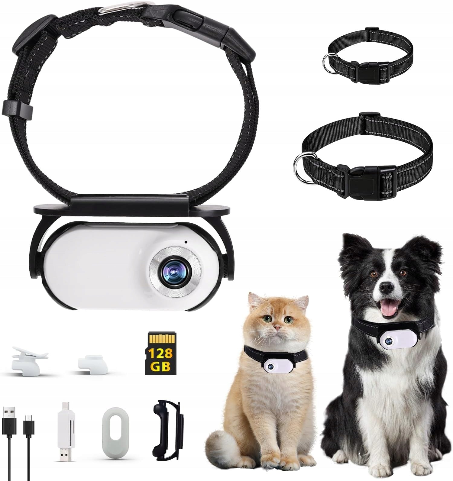 PET CAMERA 198W COLLAR CLIP CARD 128G