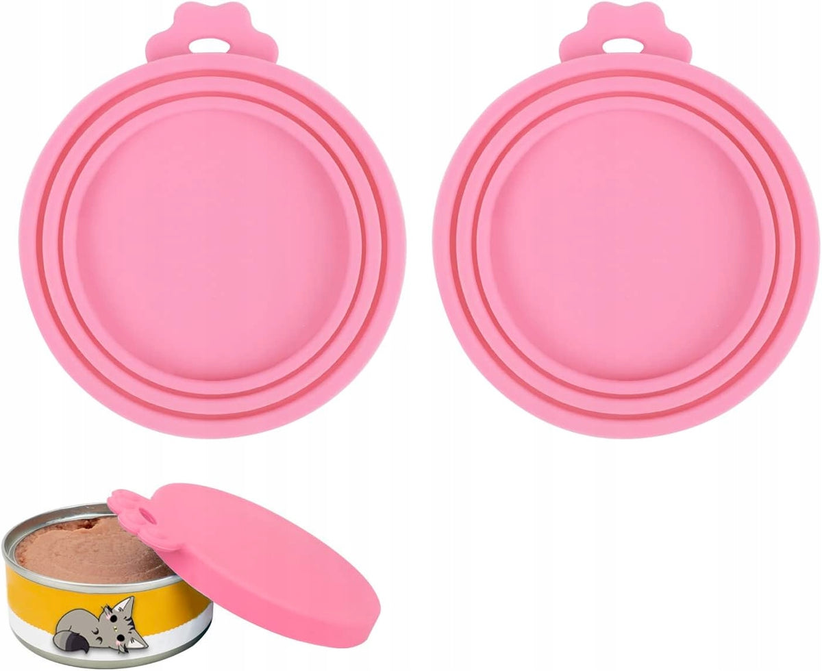PET CAN LIDS 2 PCS SILICONE 3 IN 1 PINK