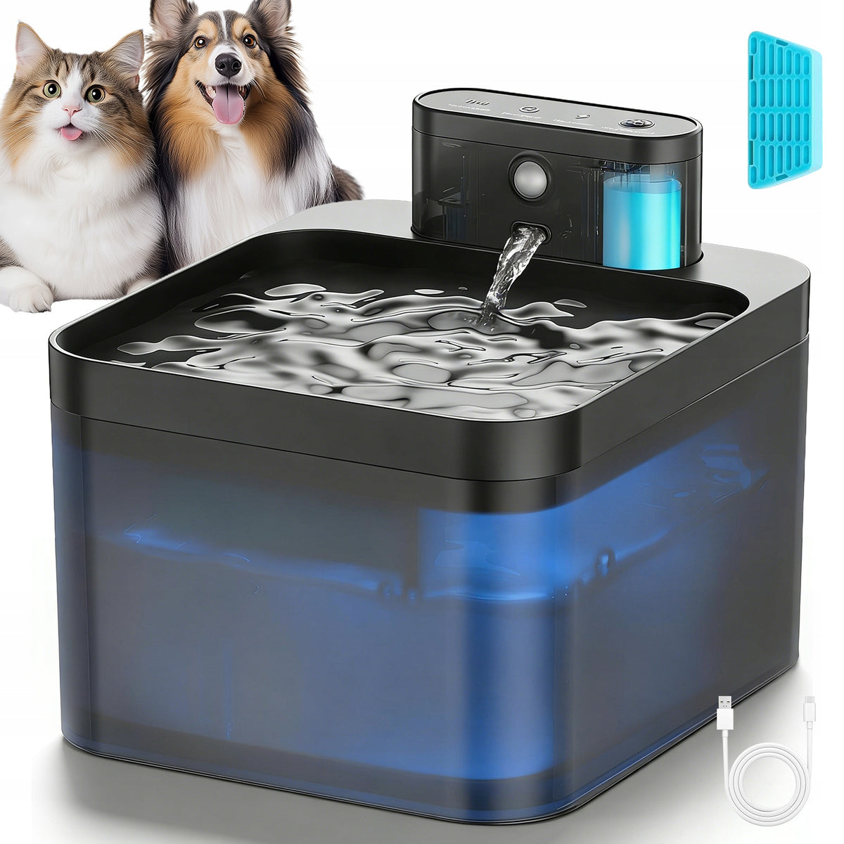 PET DRINKER WIRELESS CAT FOUNTAIN QUIET OPERATION 2.2L