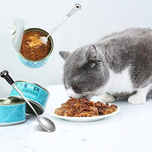 PET FOOD SPOON PEACOCK STAINLESS STEEL CAT DOG 2 PCS Kind automatic feeder