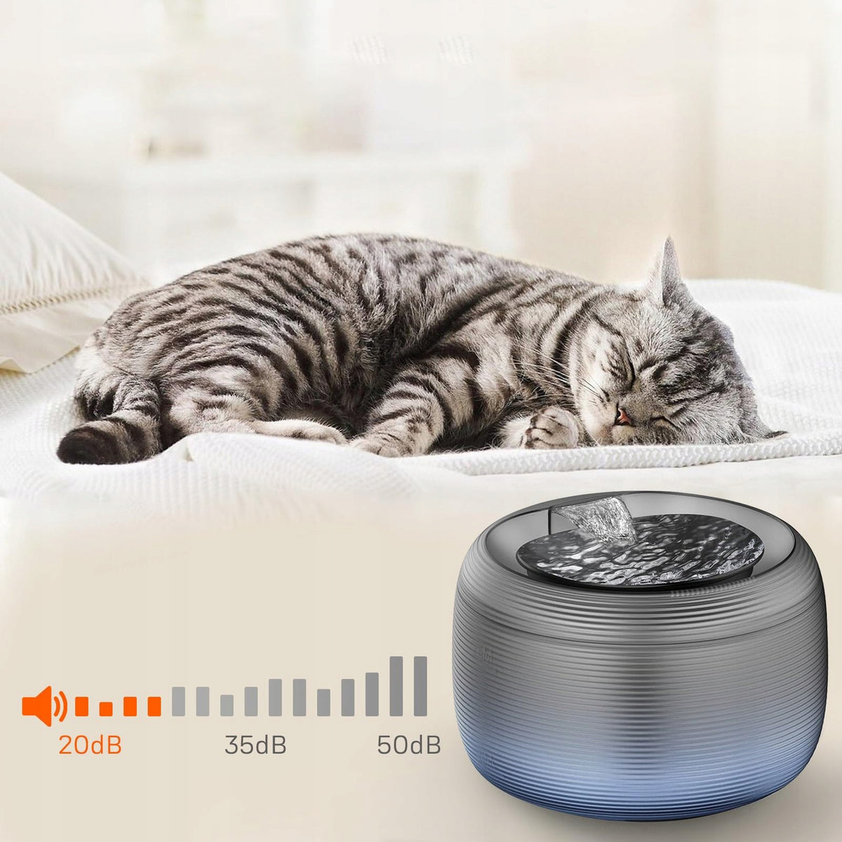 PET FOUNTAIN LED 2.5L SILENT DRINKING FOUNTAIN FOR CATS AND DOGS Brand Bedee