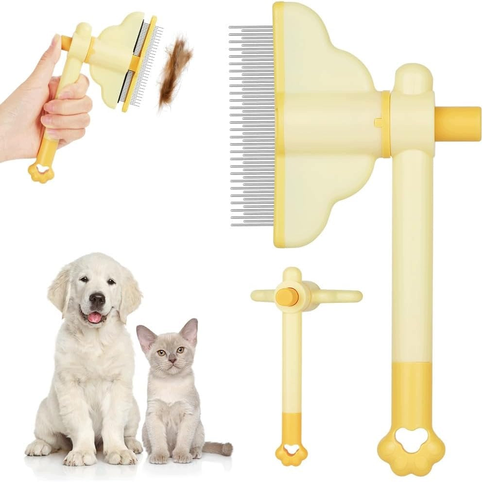 PET HAIR COMB 2IN1 ROTATING SELF-CLEANING