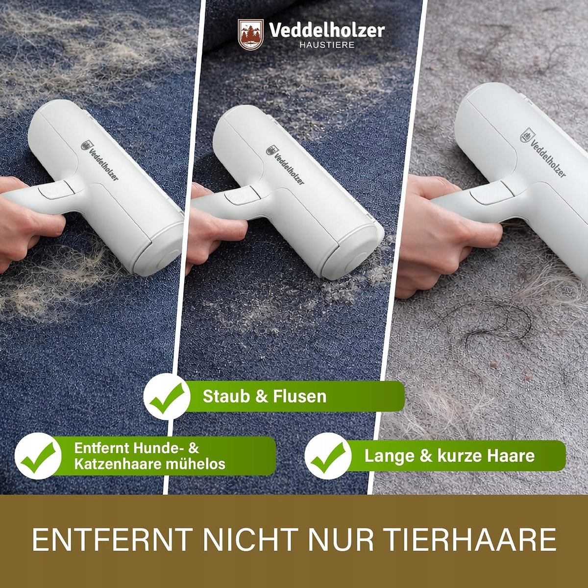 PET HAIR REMOVAL DEVICE + LINT ROLLER SET OF 2IN1 Brand Veddelholzer