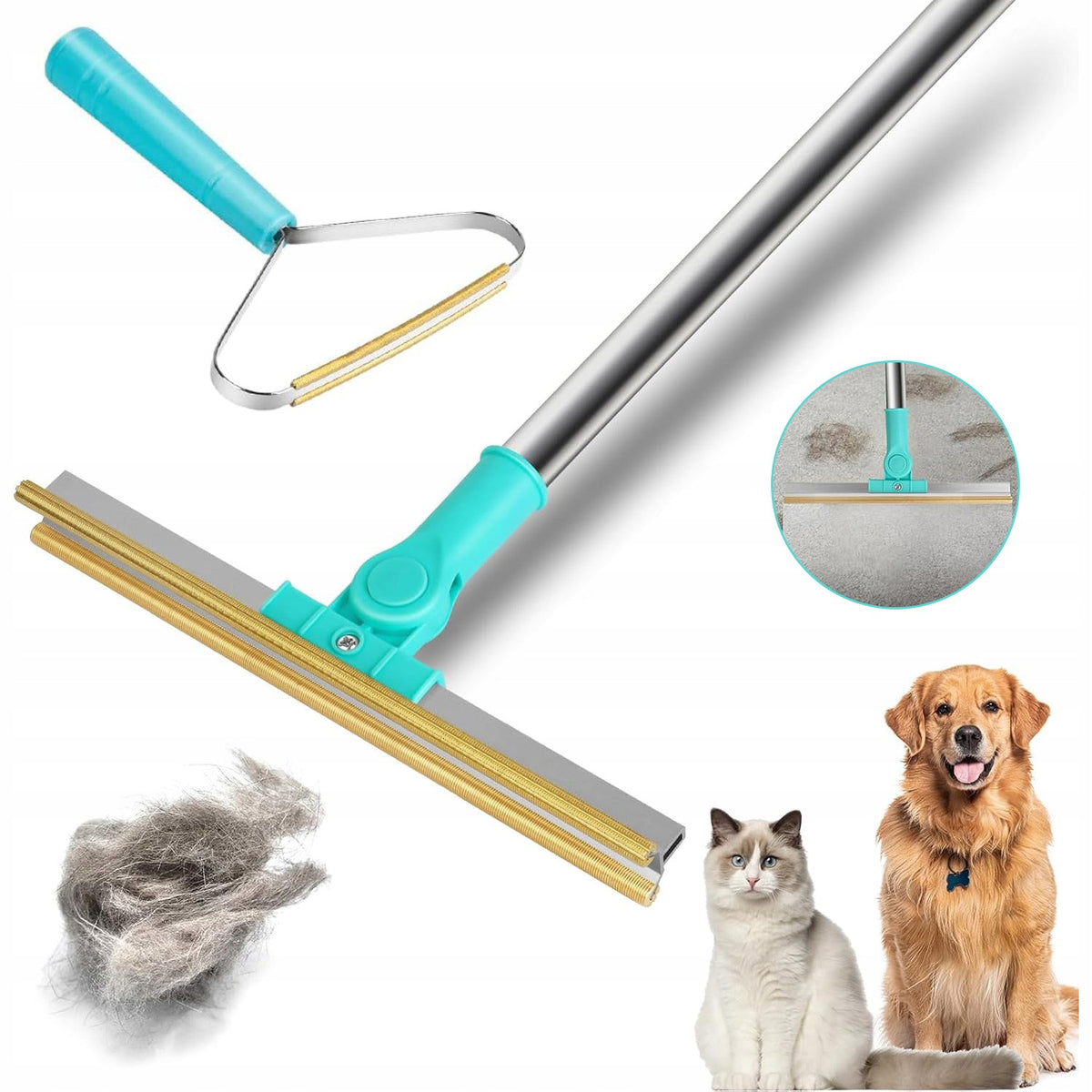 PET HAIR REMOVAL TOOL KIT, REUSABLE RAKE