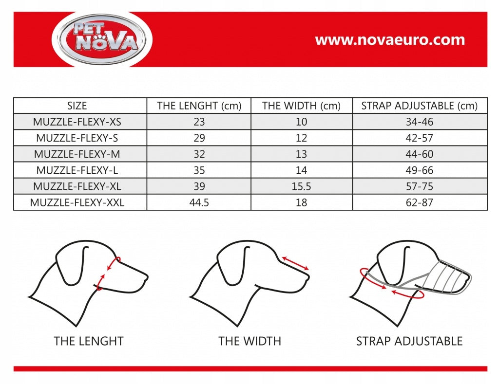 PET NOVA Plastic muzzle elastic S 29cm strap 42-57cm EAN (GTIN) 5903031443592