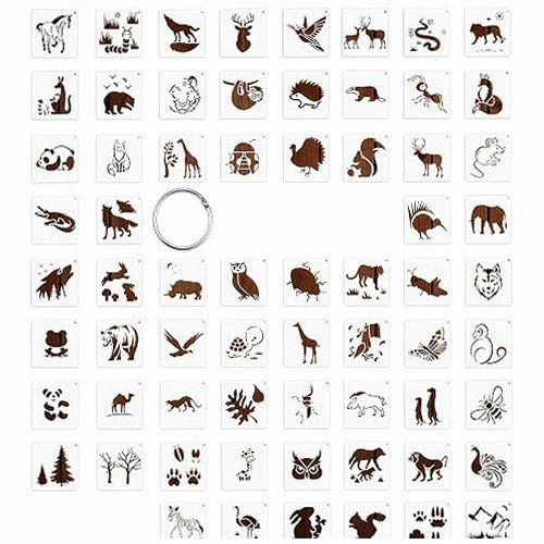PET PAINTING TEMPLATES SET OF 66 PIECES FOR CHILDREN metal