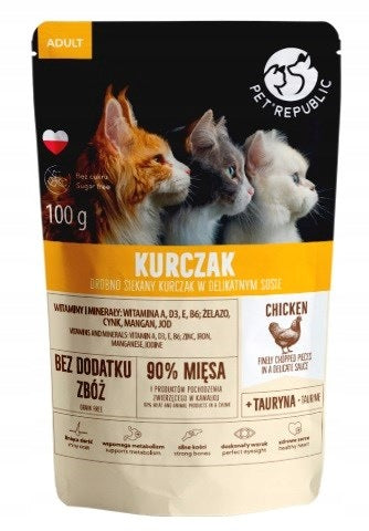 PET REPUBLIC Adult Finely Chopped Chicken - Wet Cat Food - 100 g