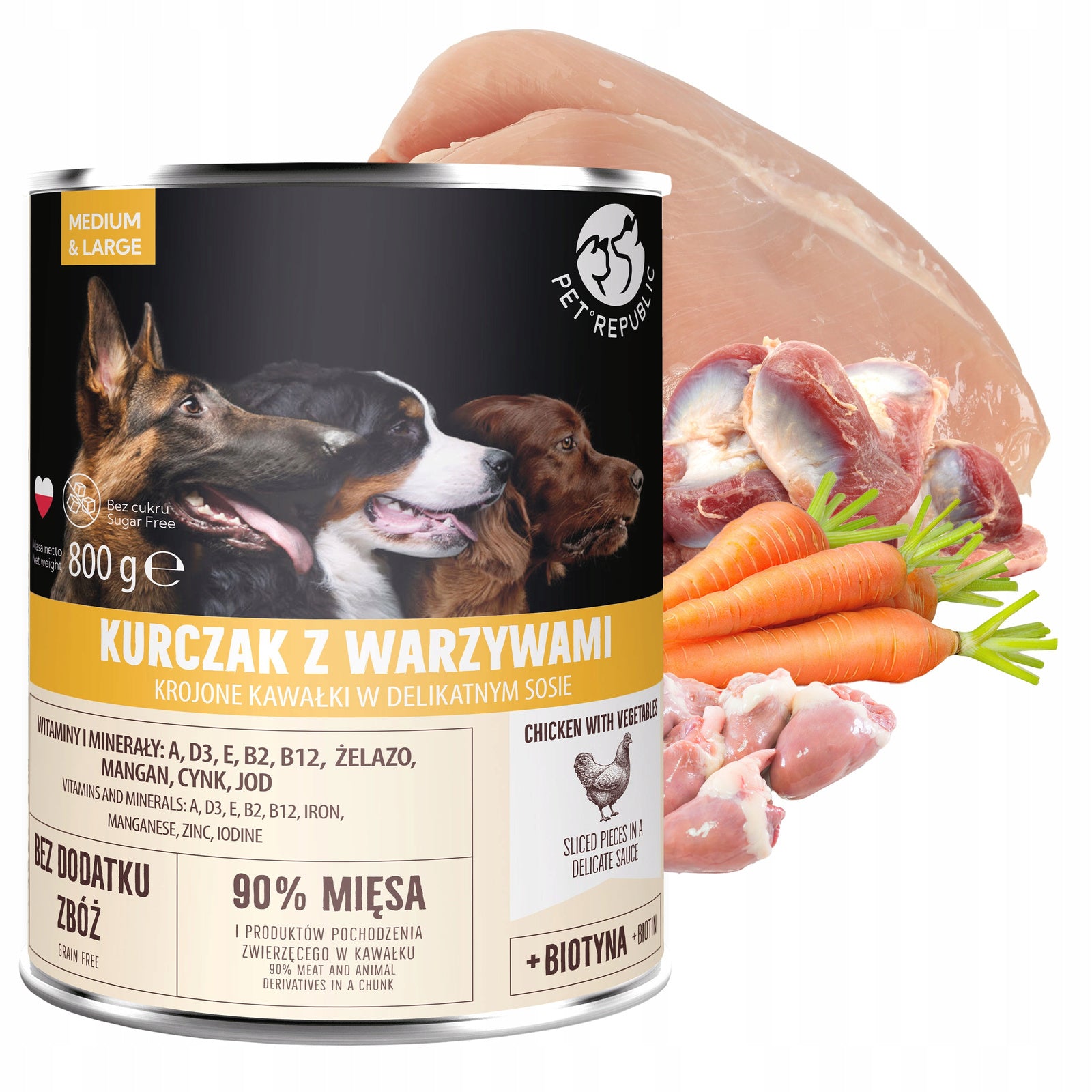 PET REPUBLIC wet dog food pieces in sauce Mix of Flavours 30 x 800g Brand Pet Republic