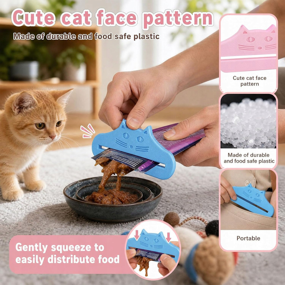 PET SNACK DISPENSER 2 PCS BLUE PINK TRAVEL Kind automatic feeder