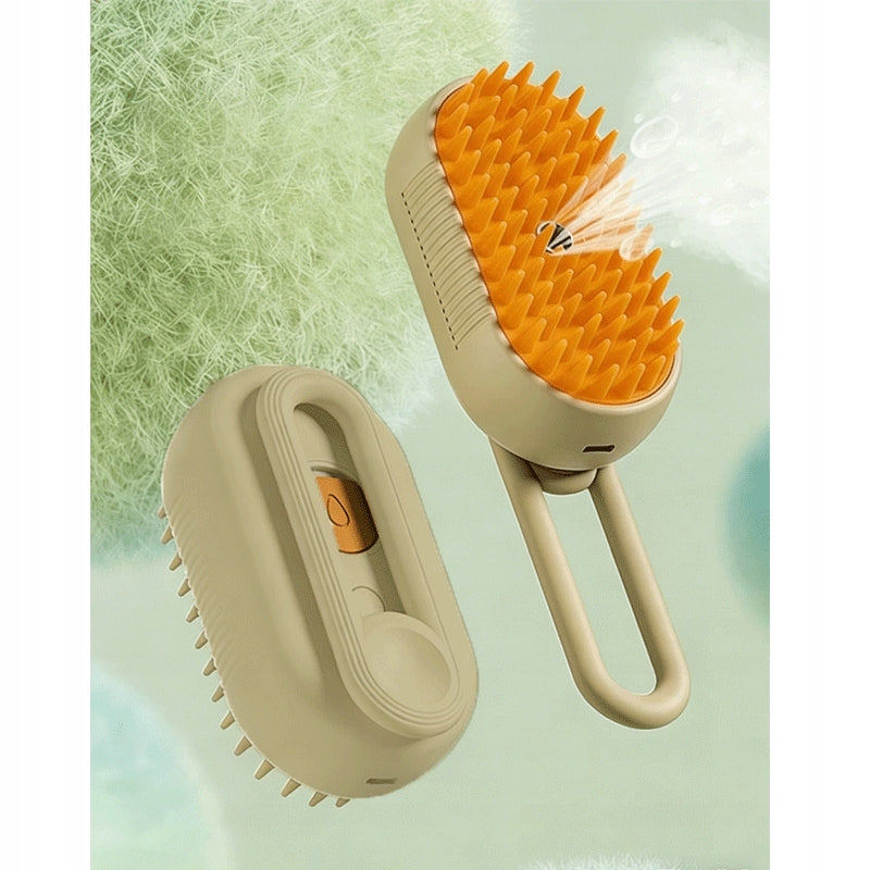 PET STEAM BRUSH ELECTRIC FOR DOG CAT HAIR CARE Packaging status original