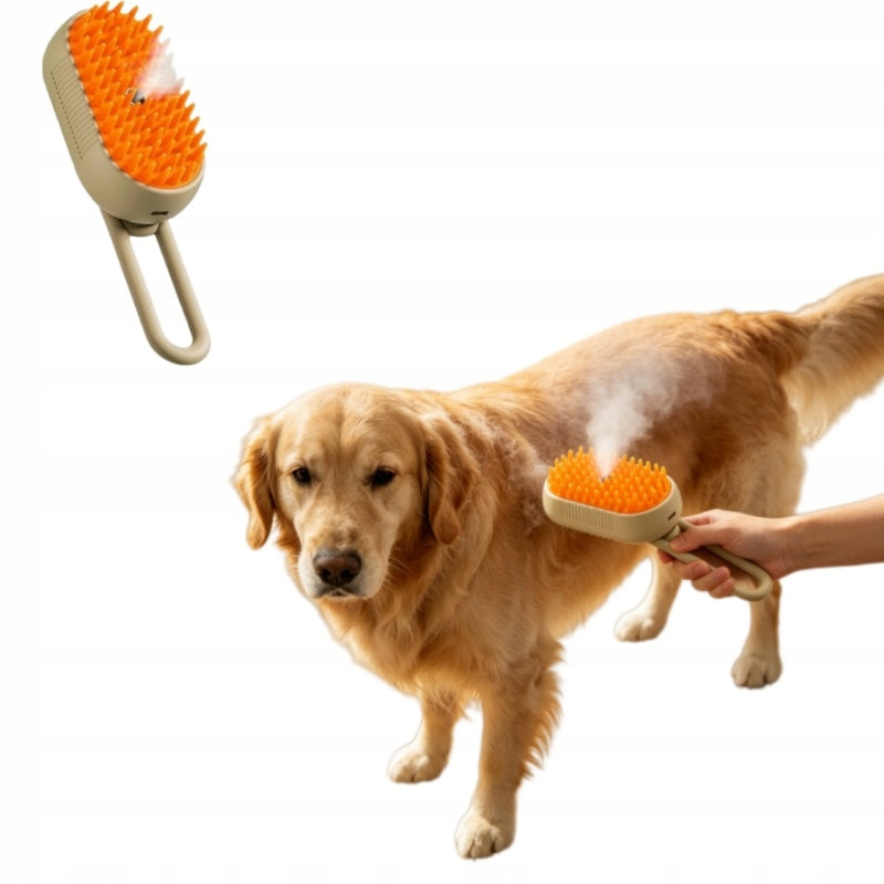 PET STEAM BRUSH ELECTRIC FOR DOG CAT HAIR CARE
