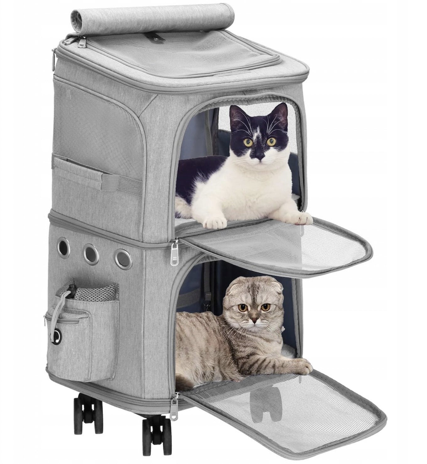 PET TRANSPORTER CAT DOG 2 CHAMBERS PLAYPEN ON WHEELS DOUBLE Brand no brand