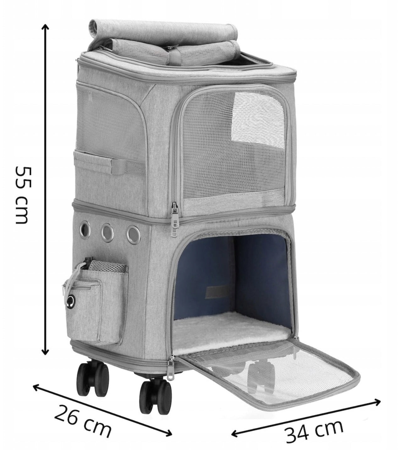 PET TRANSPORTER CAT DOG 2 CHAMBERS PLAYPEN ON WHEELS DOUBLE Manufacturer code 192828