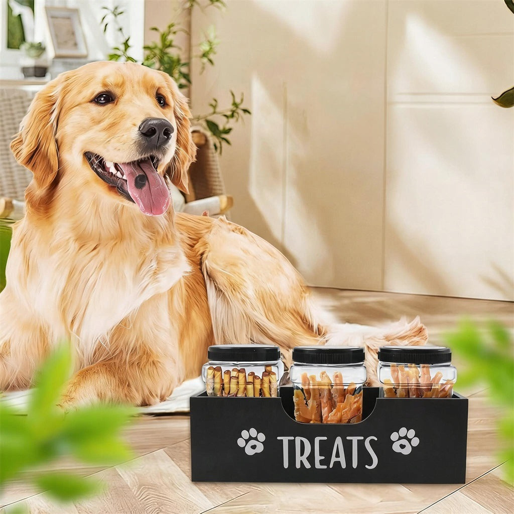 PET TREAT ORGANIZER WITH 3 AIRTIGHT CONTAINERS Packaging status original