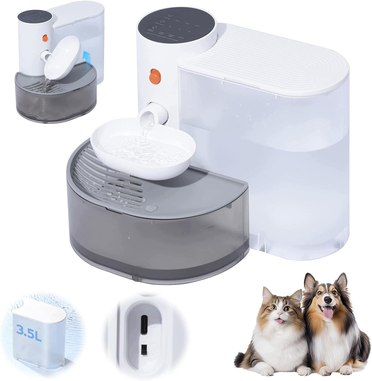 PET WATER DISPENSER 3L AUTOMATIC BOWL FOR CATS AND SMALL DOGS