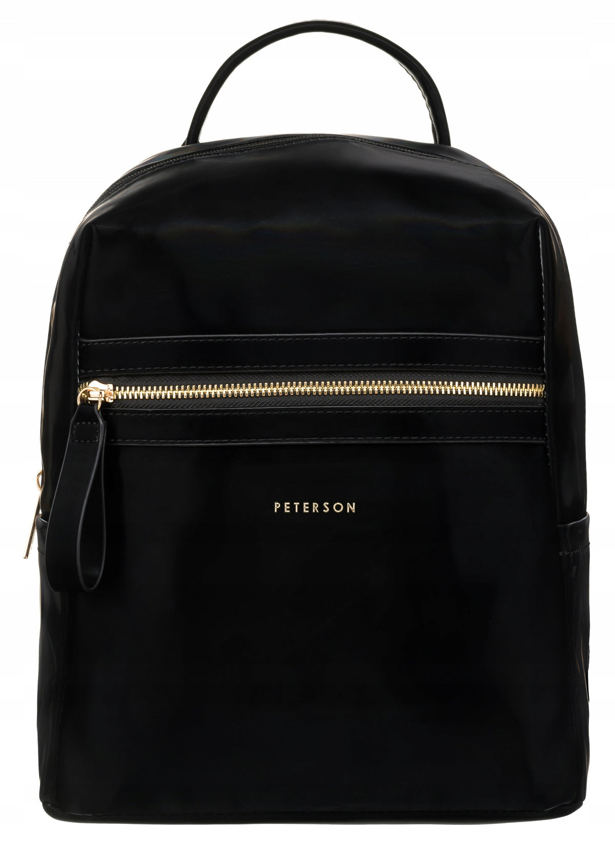 PETERSON women's backpack black urban roomy with pockets zip cute Brand Peterson