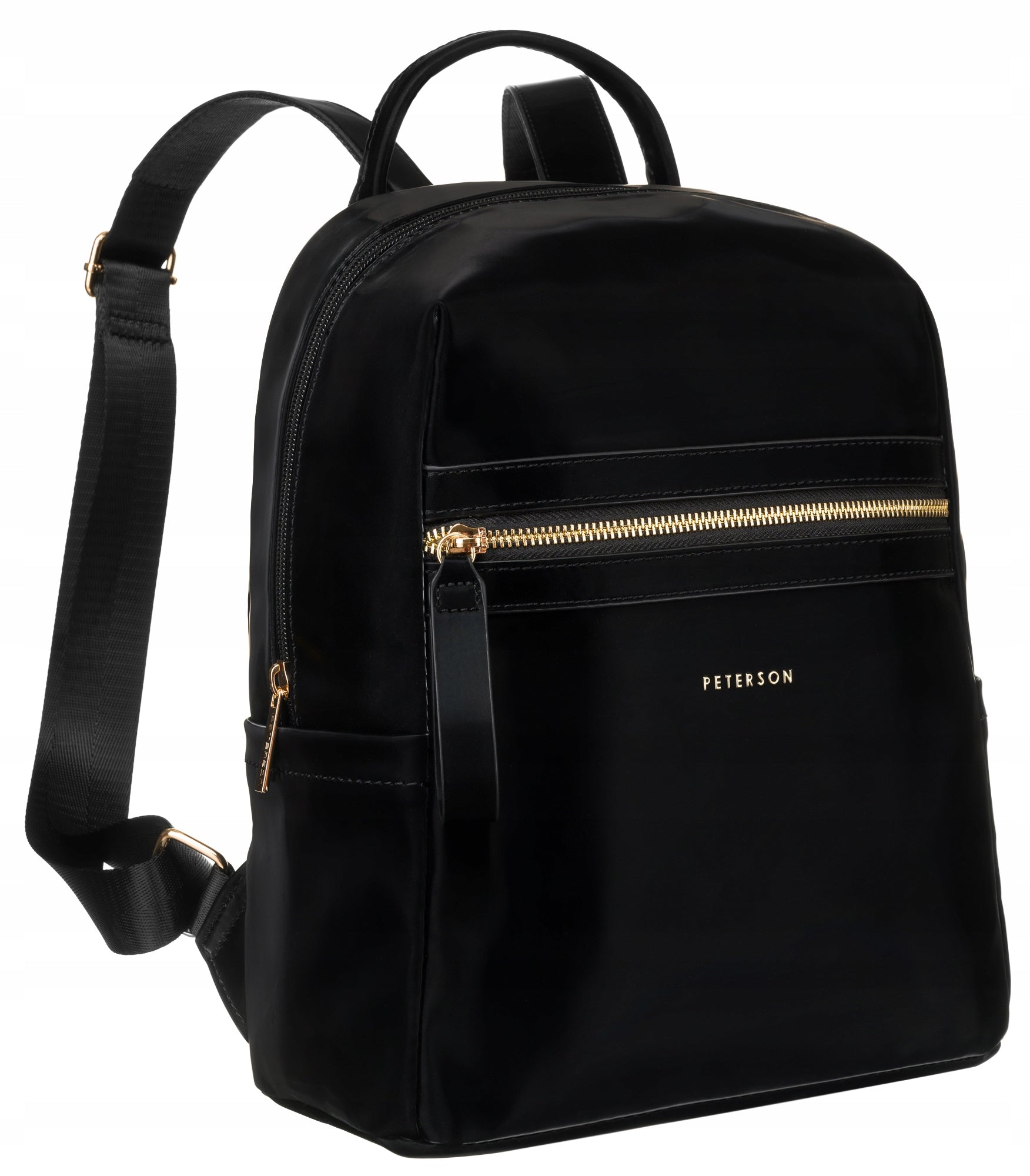 PETERSON women's backpack black urban roomy with pockets zip cute