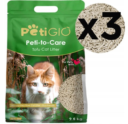 PETIGIO Tofu for Cat Clumping Natural Biodegradable 3x6l