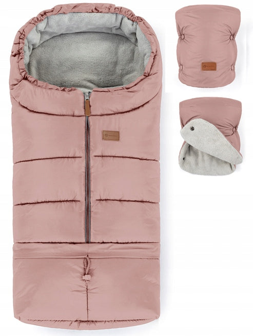 PETITE&MARS Winter sleeping bag Jibot 3 in 1 PLUS Gloves SET Dusty Pink