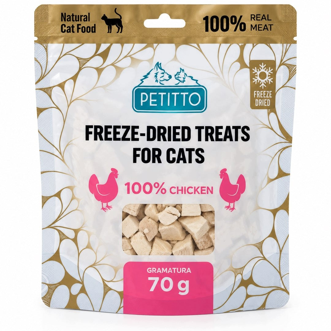 PETITTO Freeze-dried chicken in cubes 70g