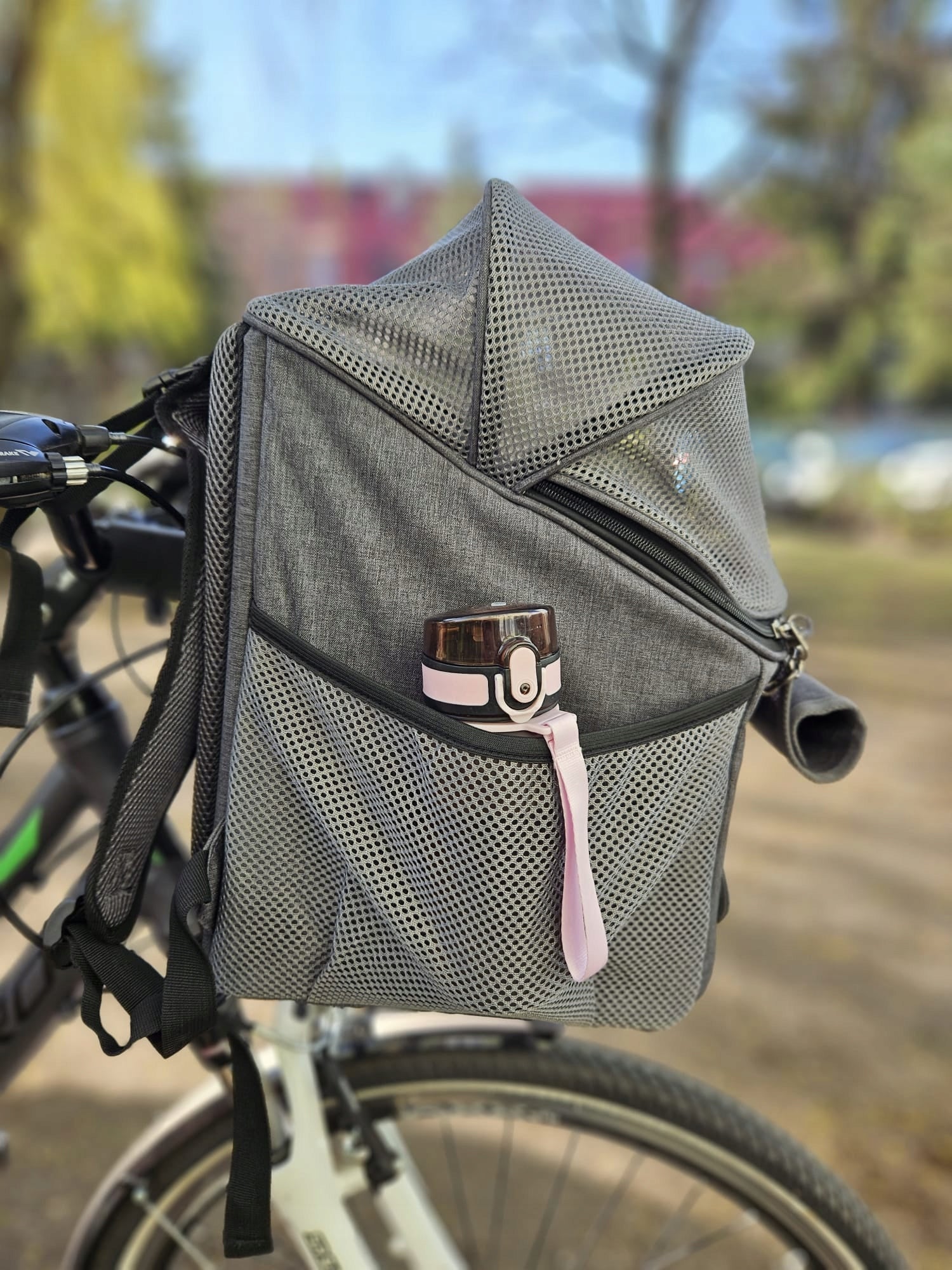 PETRIVE 3in1: Dog or cat bike basket, dog backpack, car seat alone. Size S/M