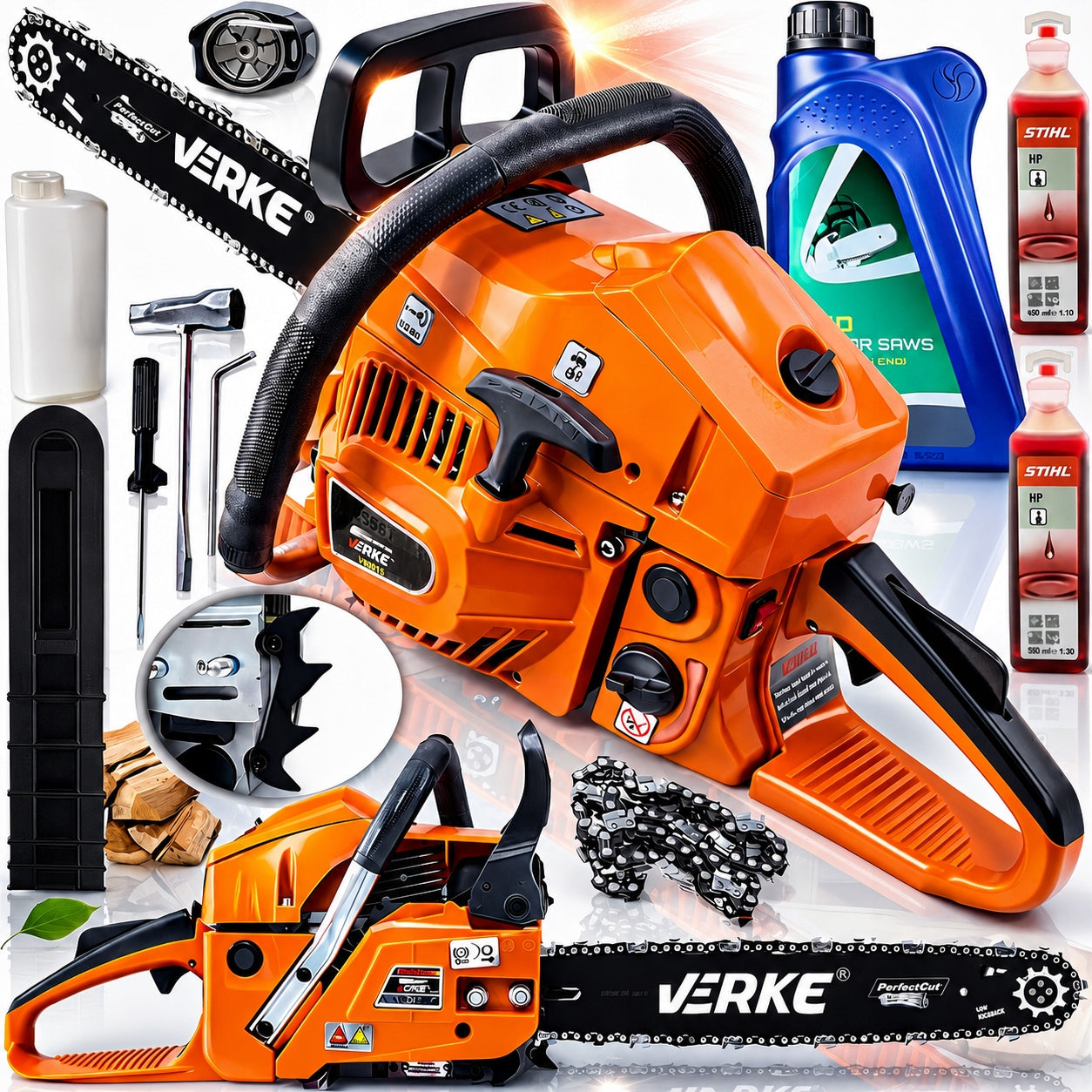 PETROL CHAINSAW 3KM FOR WOOD OIL STIHL STRONG SET