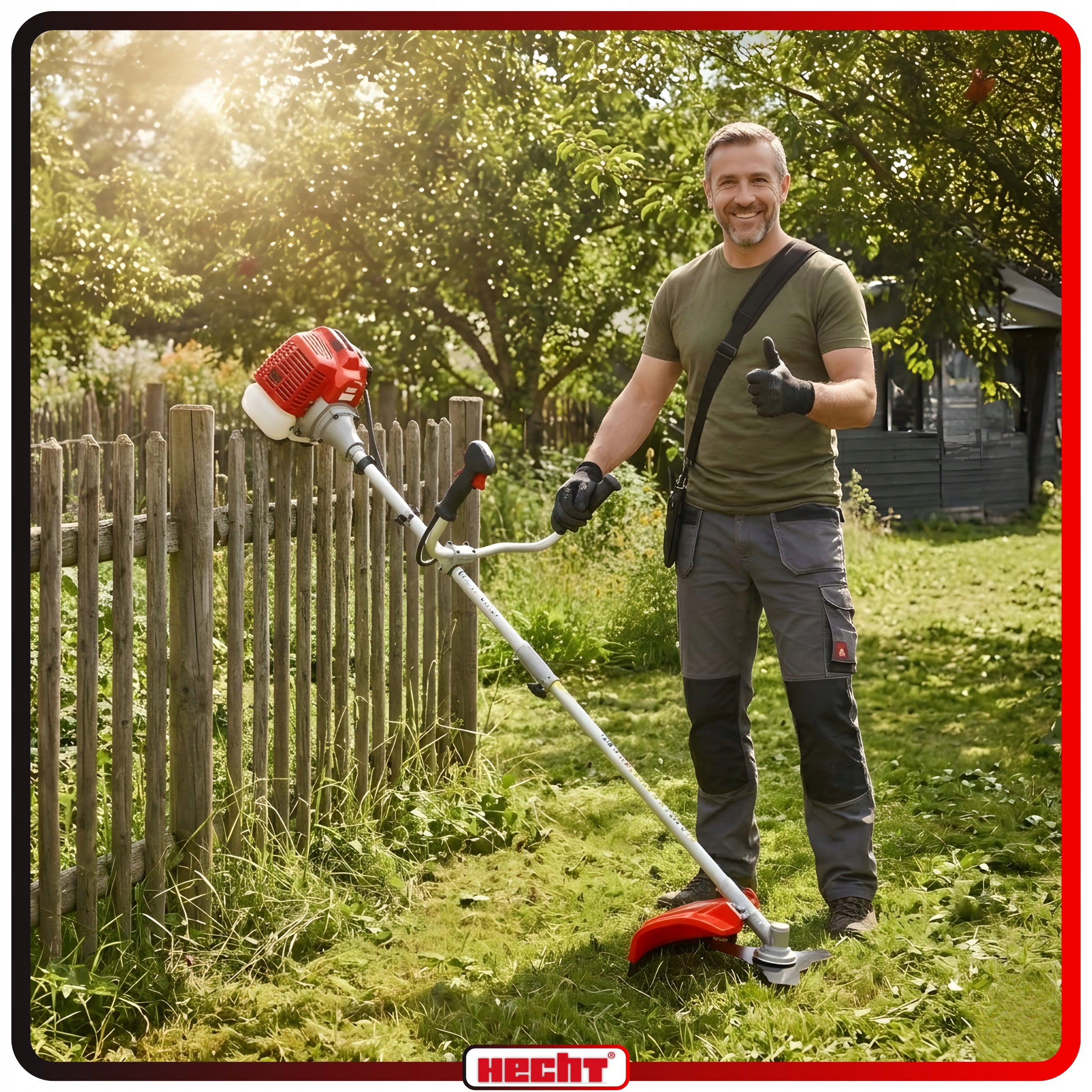 PETROL GRASS TRIMMER HECHT 142 BTS 2KM DISC HEAD HARNESS Power supply combustion