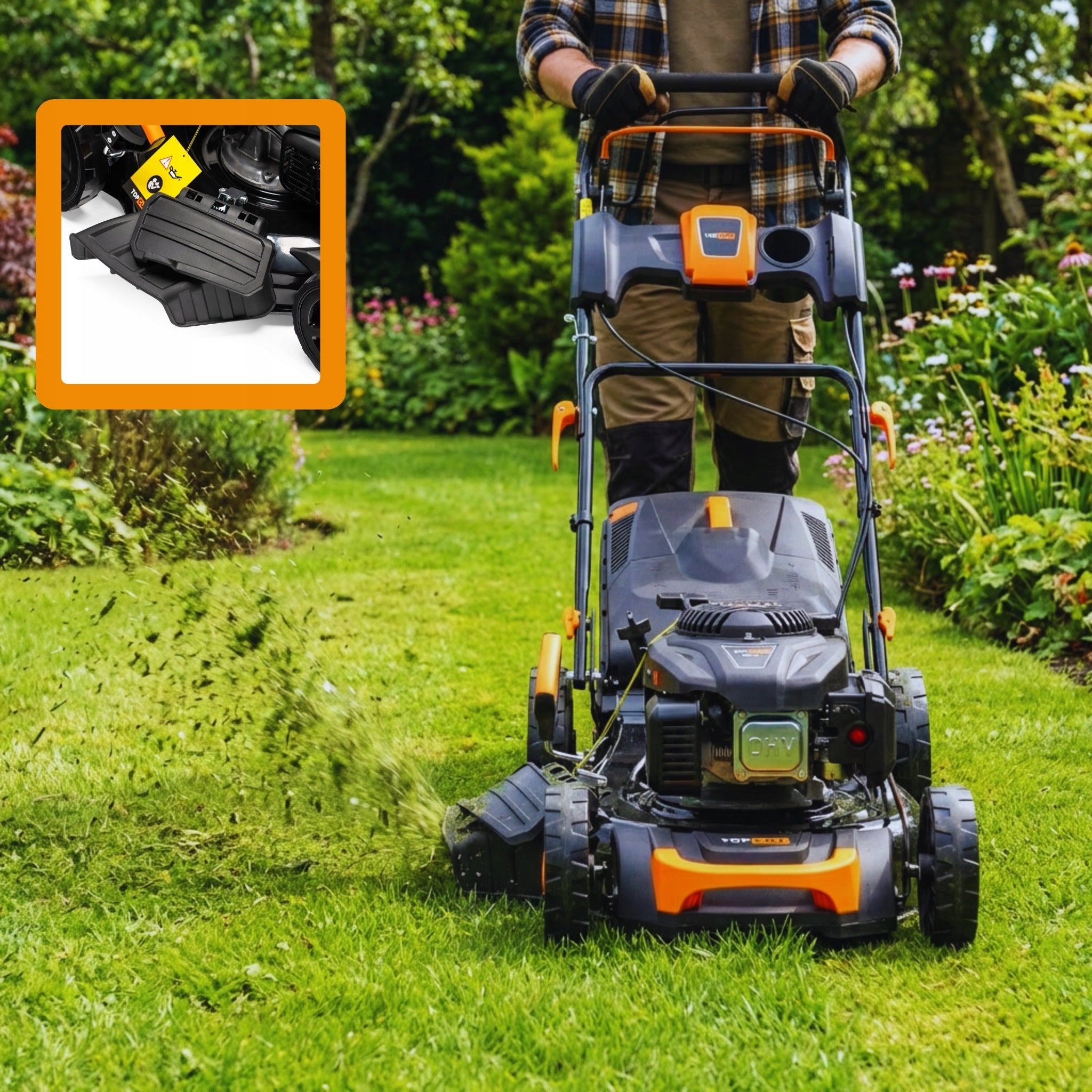 PETROL MOWER DRIVE WITH STARTER ENGINE LONCIN 196CC 51CM 60L 5,4KM Mowing width 51 cm