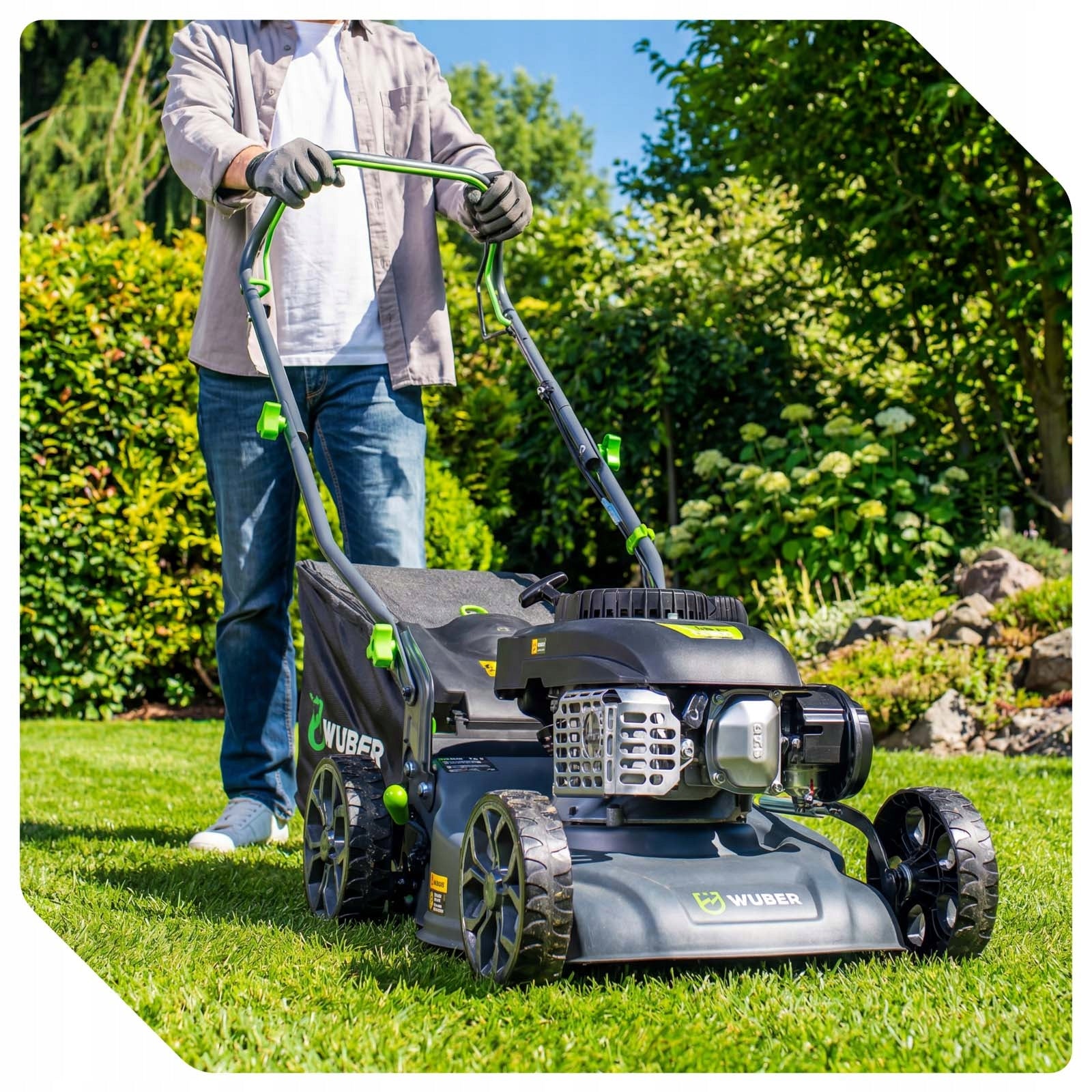 PETROL MOWER WITH GRASS DRIVE POWERFUL ENGINE OHV LIGHT DRIVE + OIL Packaging status original