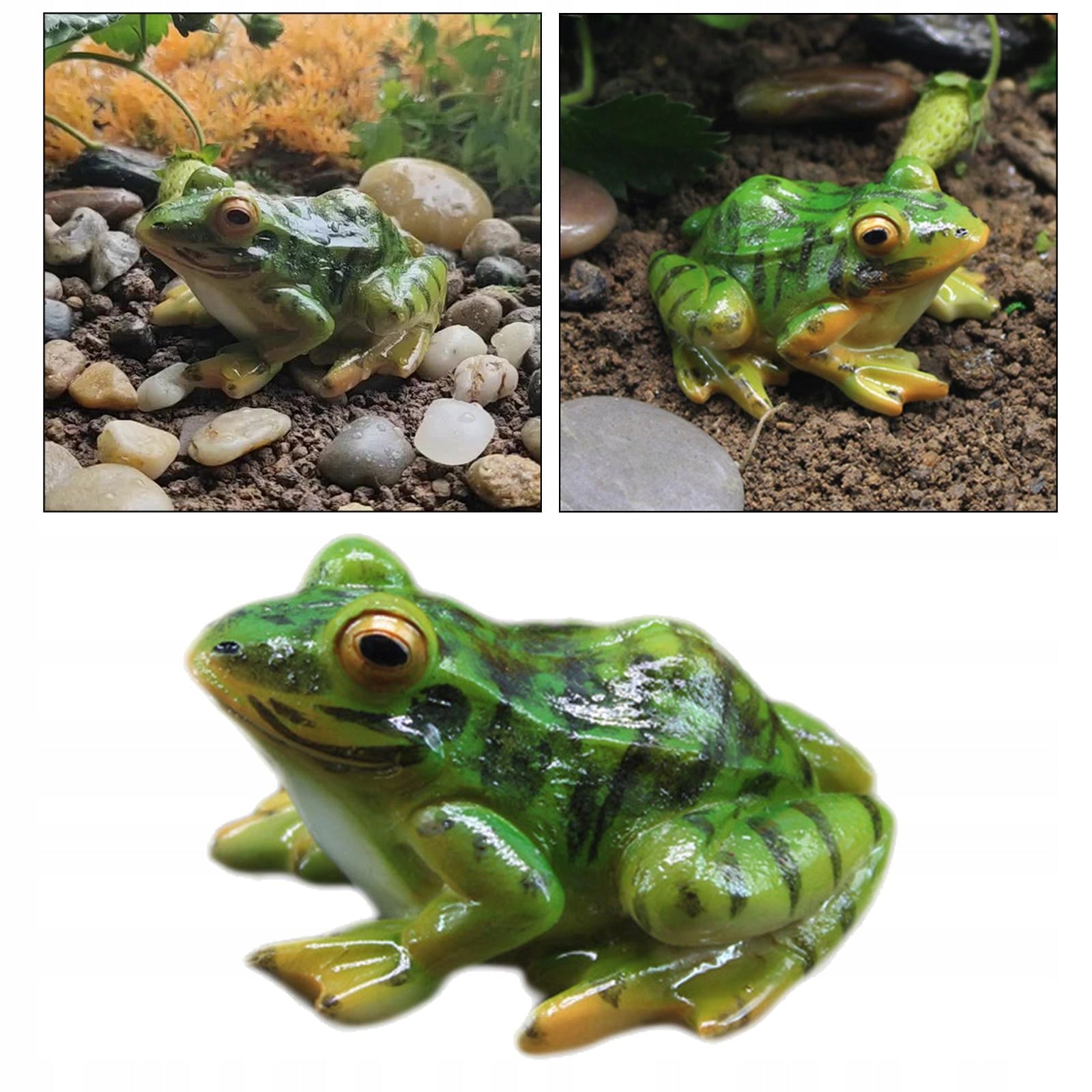 PETSOLA Garden Ornaments Animals Simulation Frog Decor for Home Outdoor Type nesting box (feeder)