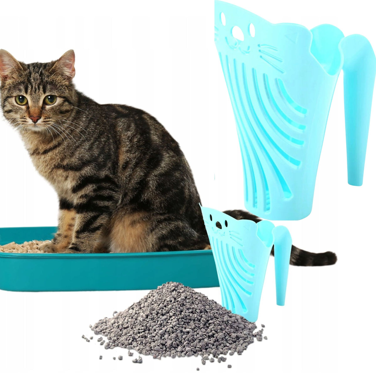 PETSTORY Container Convenient Litter Spatula for litter box cleaning
