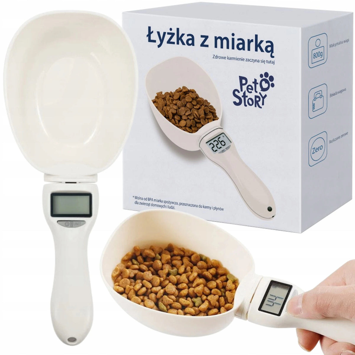 PETSTORY Spoon Kitchen Scale CAT FOOD SCOOP ANIMALS 800g