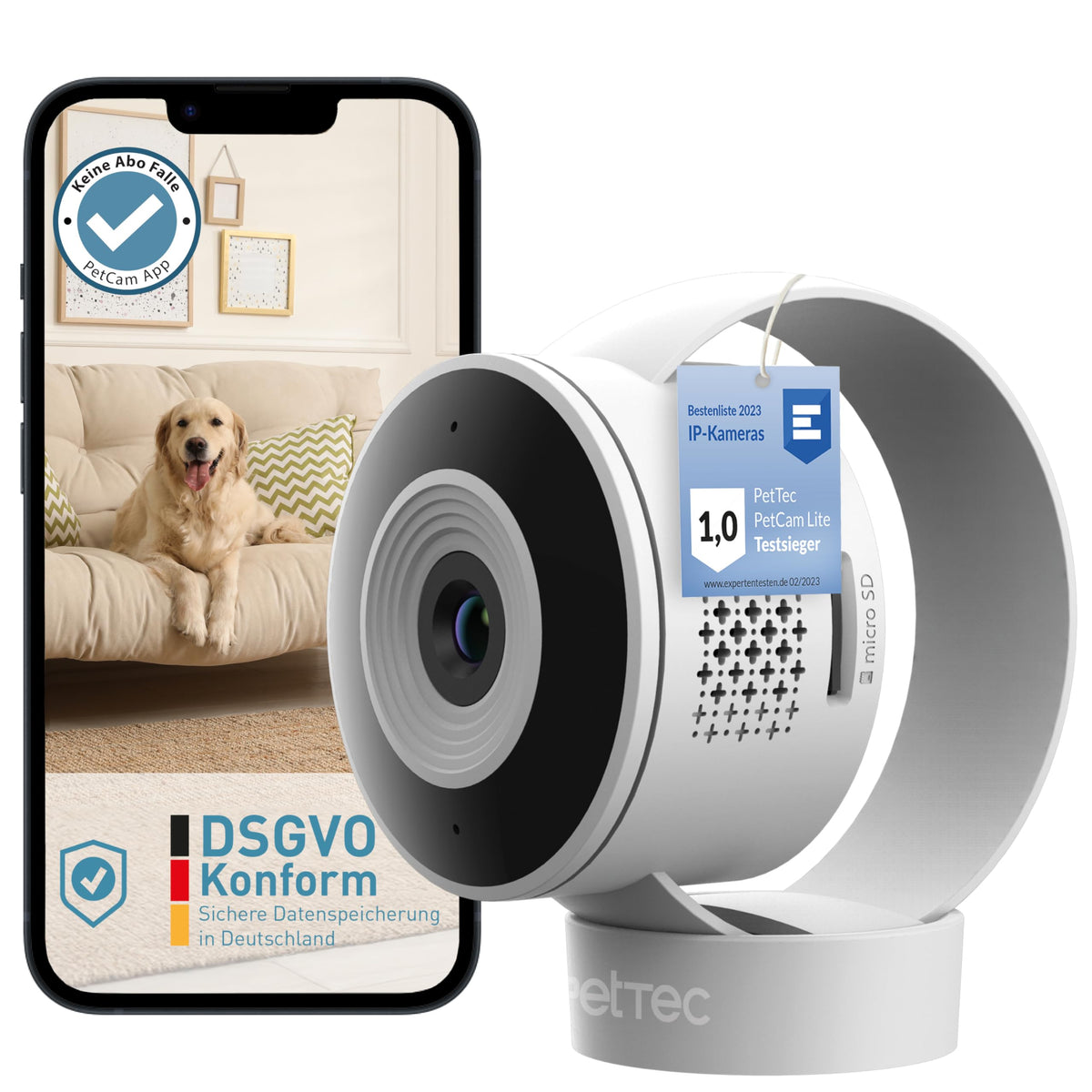 PETTEC 3MP Animal Camera with Motion Detection and Night Vision App