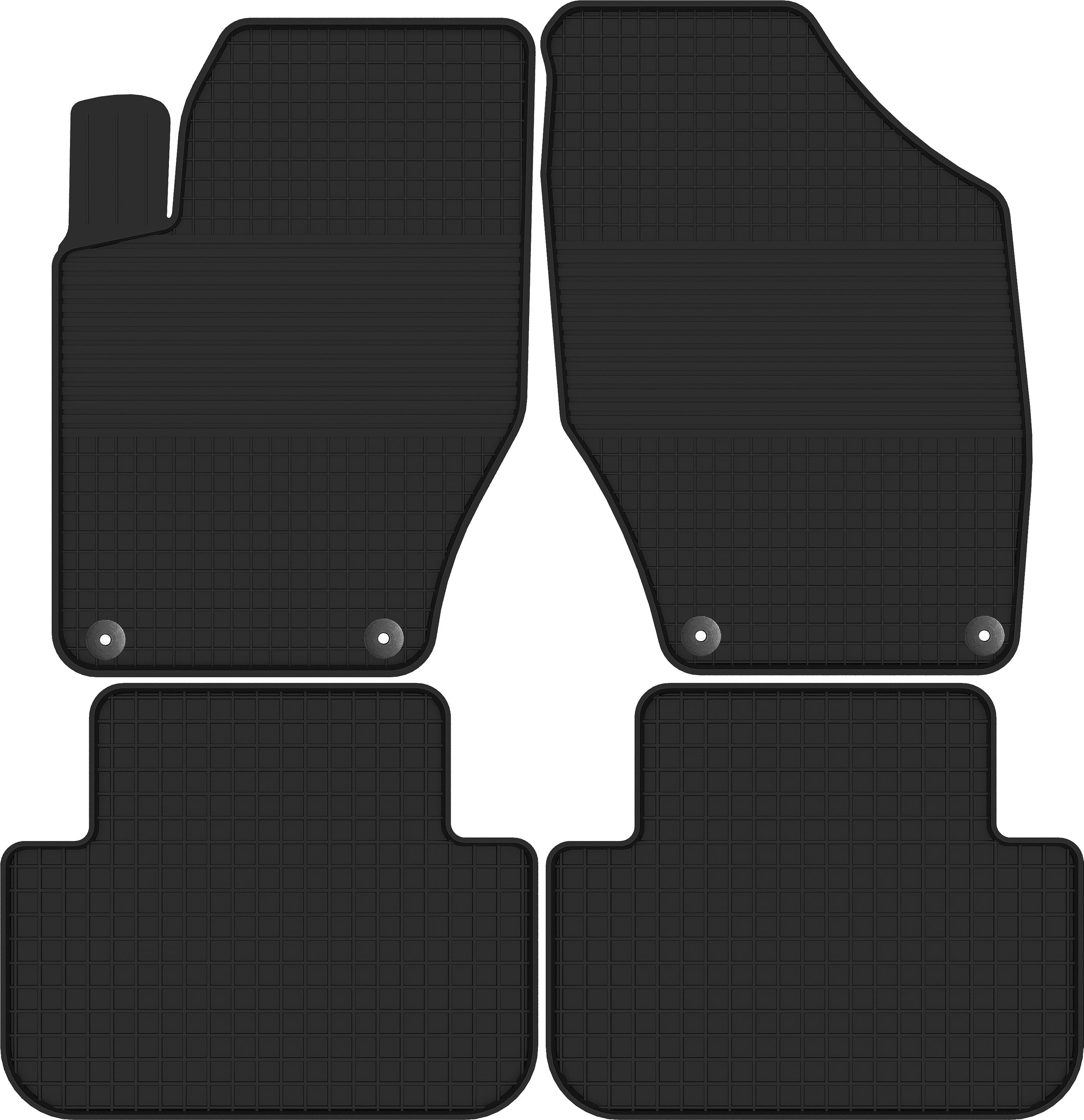 PEUGEOT 307 308 / CITROEN C4 I II rubber mats TROUGH 2cm + STOPWATCHES