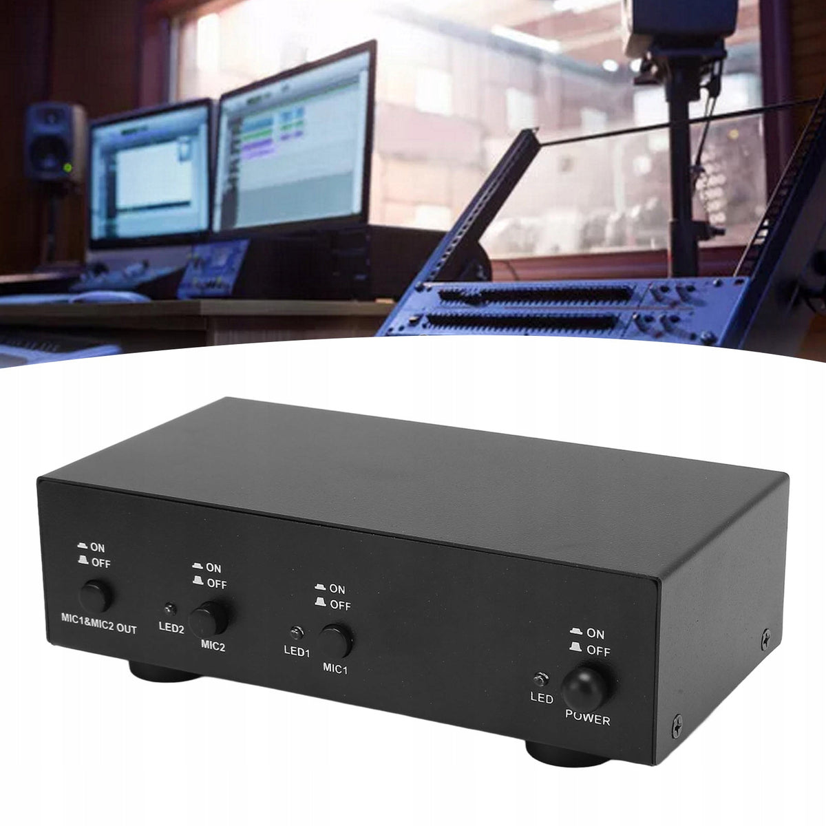 PHANTOM POWER SUPPLY 48V XLR USB CABLE 5V SUPPORT DUAL MICROPHONES Packaging status original