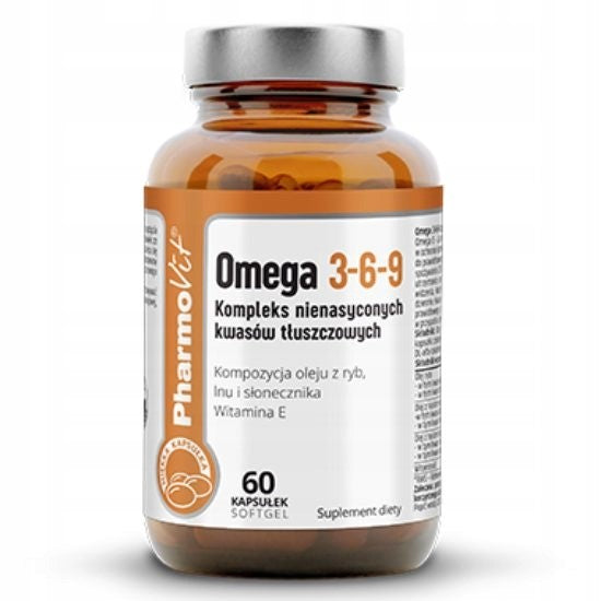 PHARMOVIT Omega 3-6-9 acids EPA DHA ALA 60 capsules sofgel Packaging status original