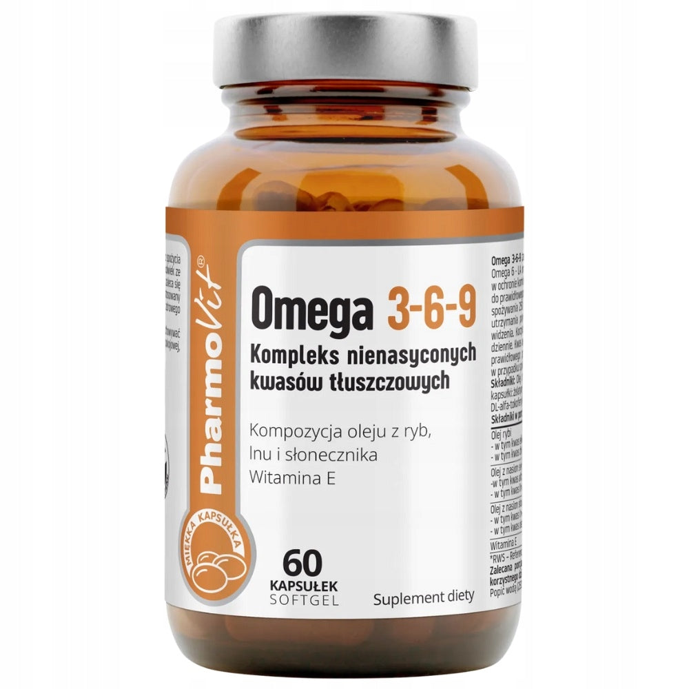 PHARMOVIT Omega 3-6-9 acids EPA DHA ALA 60 capsules sofgel
