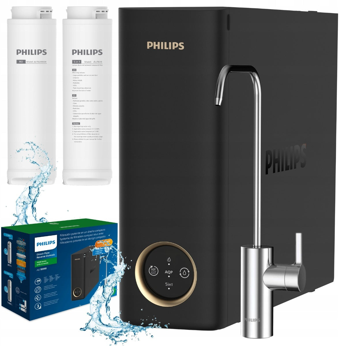PHILIPS AUT8990/10 osmosis 800GPD, mineralization, tankless osmosis