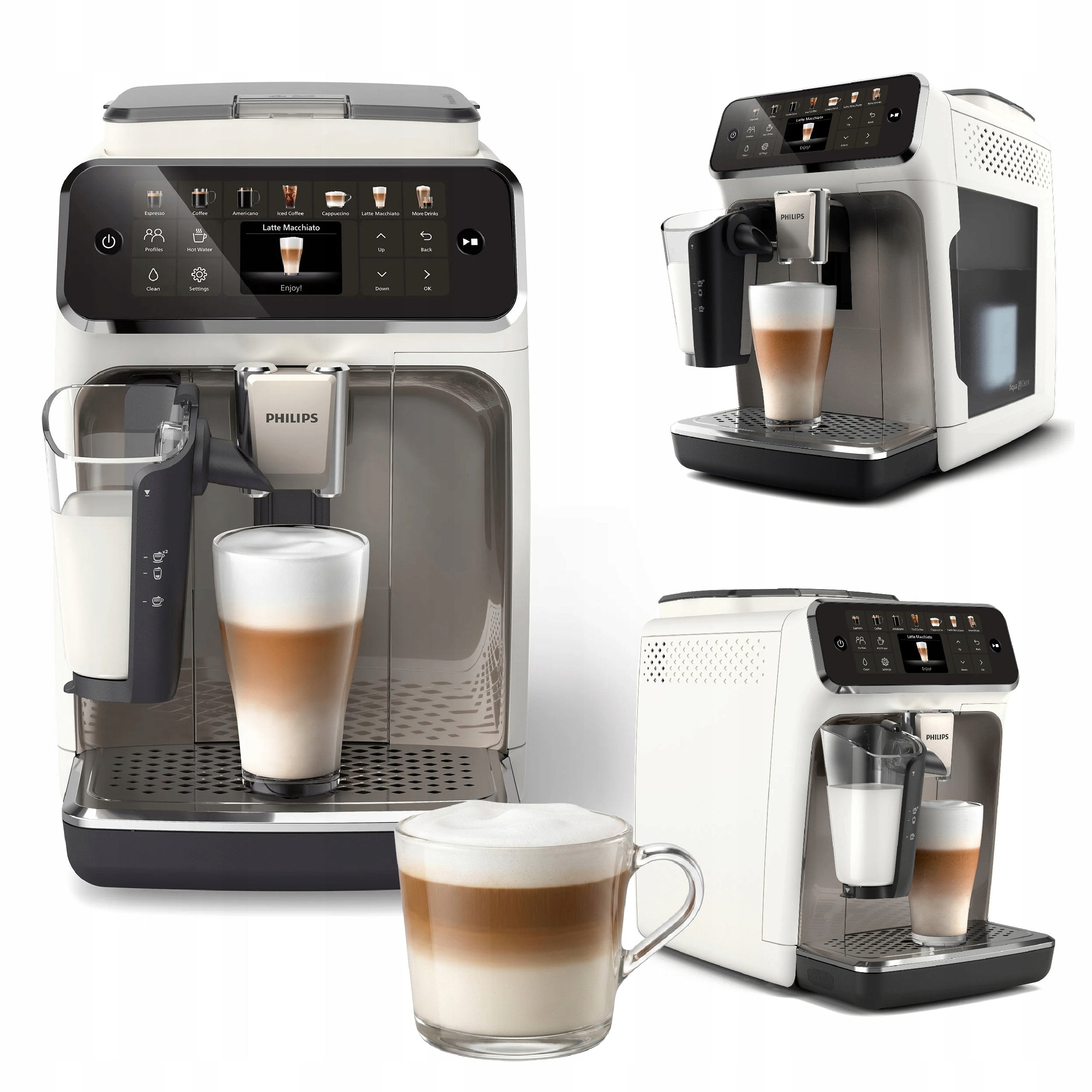 PHILIPS ESPRESSO MACHINE EP4443/70 WHITE LATTEGO SERIES 4400 AUTOMATIC