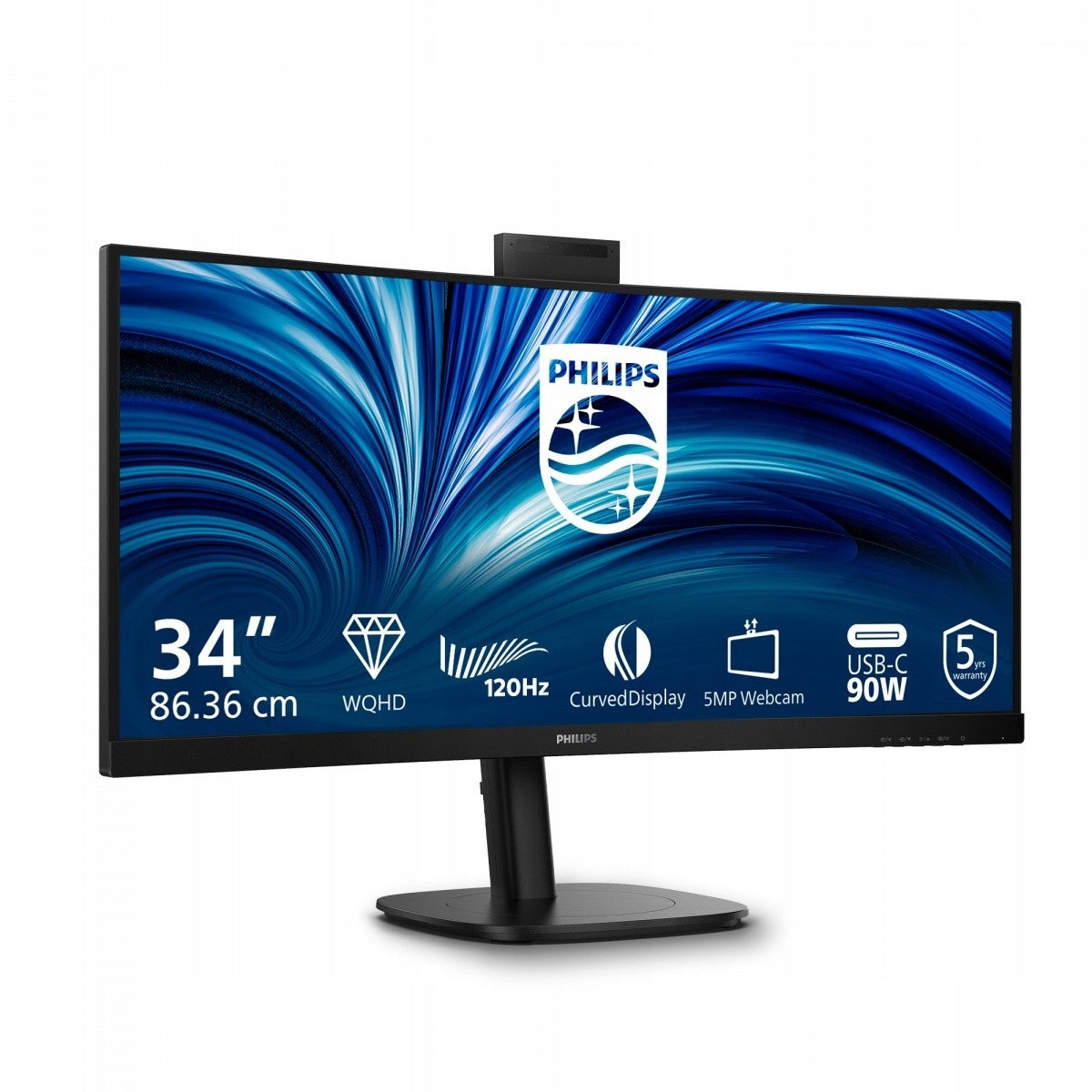 PHILIPS Monitor 34 inch 34B2U3600CH Curved VA HDMIx2 DP HAS USB-C RJ45 KVM Brand Philips