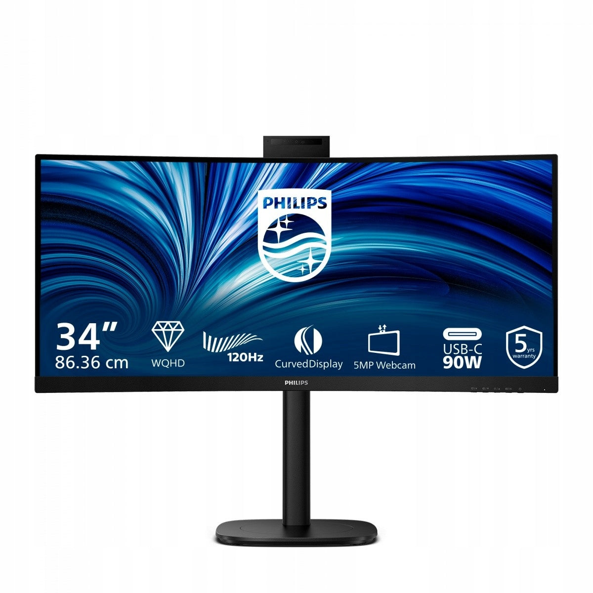 PHILIPS Monitor 34 inch 34B2U3600CH Curved VA HDMIx2 DP HAS USB-C RJ45 KVM