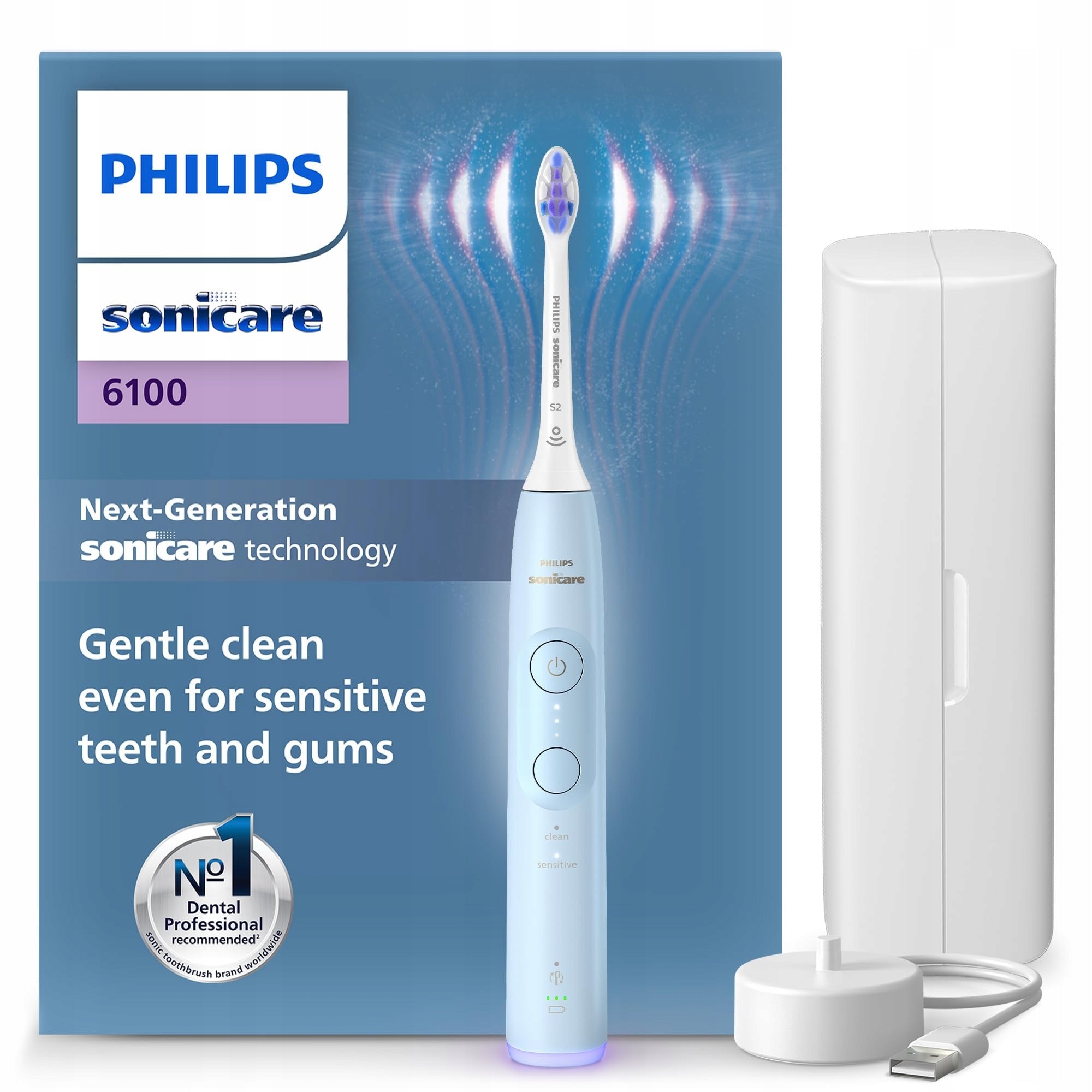 PHILIPS Sonicare 6100 Sonic electric toothbrush, 2 Modes, 3 Intensity