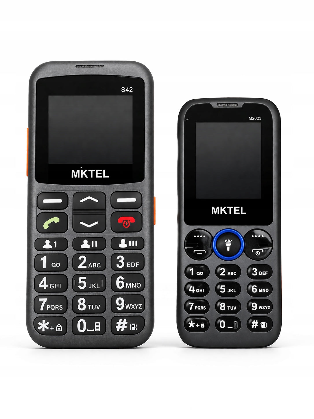 PHONE FOR SENIOR LOUD MKTEL M2023 2G BLACK POWERFUL FLASHLIGHT Headphones included no