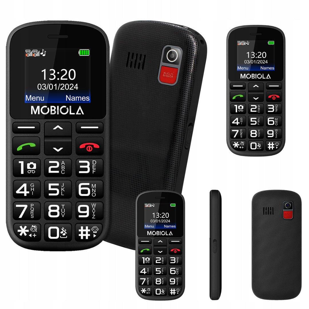 PHONE GSM MOBIOLA MB200 2G PHONE FOR SENIOR BLACK