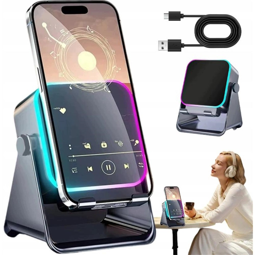 PHONE HOLDER DESK STAND WITH BLUETOOTH SPEAKER BLACK Packaging status original