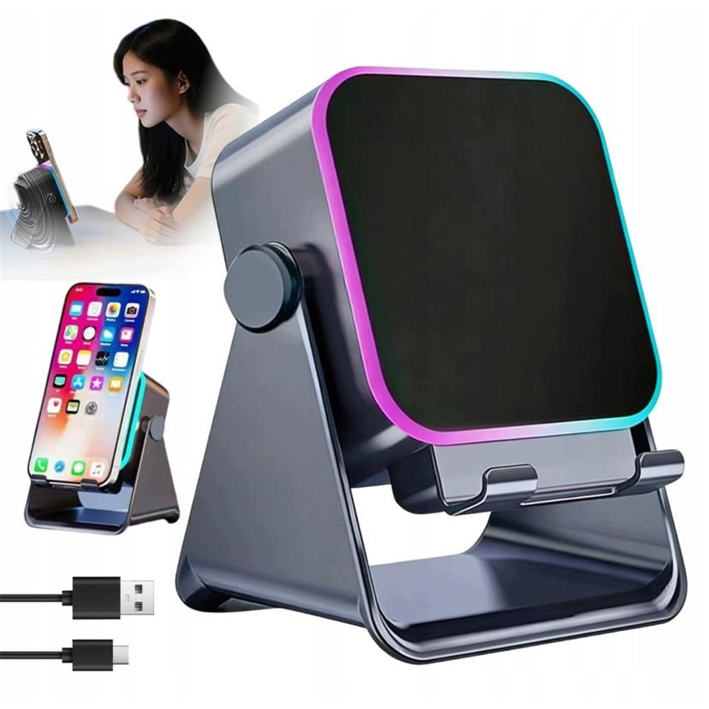 PHONE HOLDER DESK STAND WITH BLUETOOTH SPEAKER BLACK