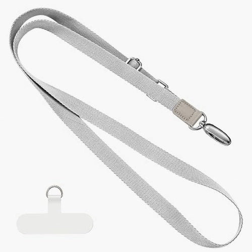 PHONE LANYARD UNIVERSAL ADJUSTABLE NYLON GREY KEYS polyester